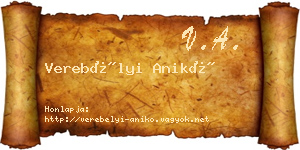 Verebélyi Anikó névjegykártya